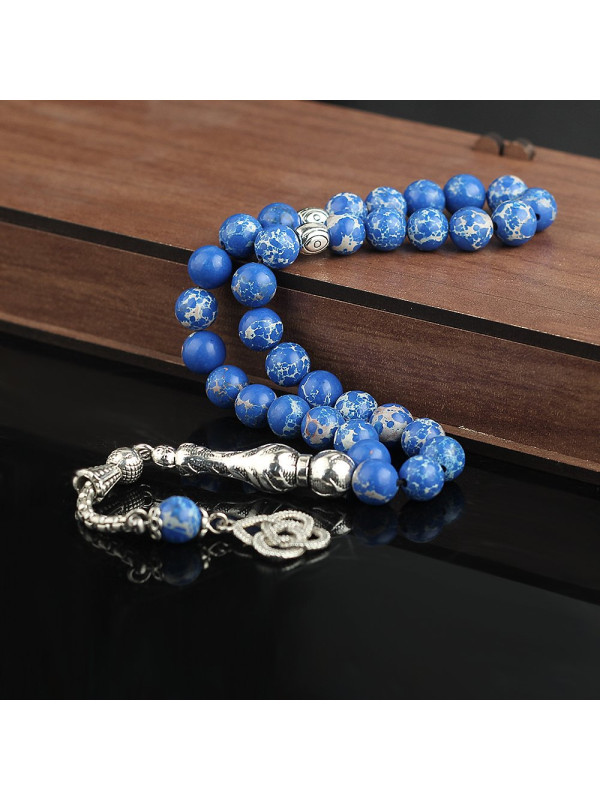 طقم مسبحة وخاتم حجر عقيق فضة خالص #369