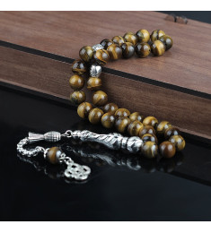 طقم مسبحة وخاتم حجر عقيق فضة خالص #369