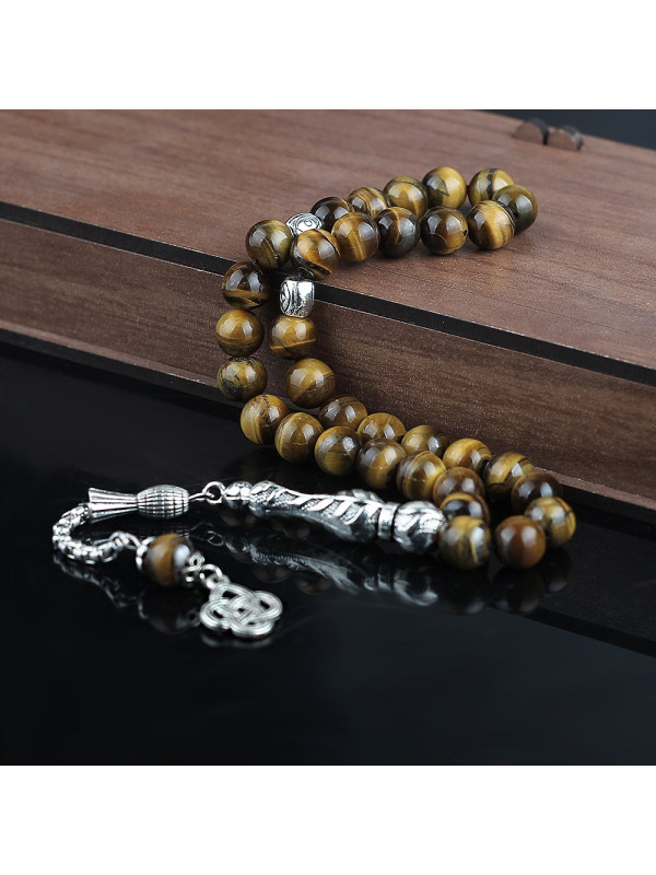 طقم مسبحة وخاتم حجر عقيق فضة خالص #369