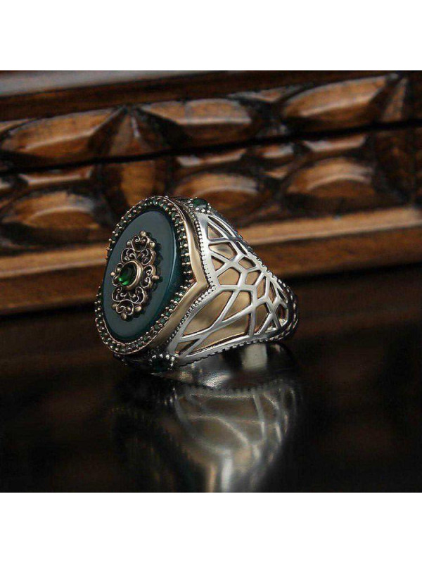  خاتم رجال فضة  #942