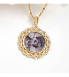 سلسال فضة خالص بصورة مرصع كريستال #265