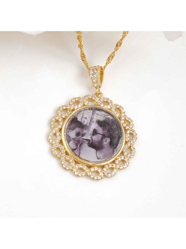 سلسال فضة خالص بصورة مرصع كريستال #265