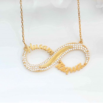 سلسال فضة خالص باسمين مرصع بالكريستال انفنتي #267 