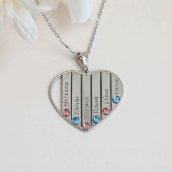 سلسال بخمس اسماء بكريستال ملون #901 