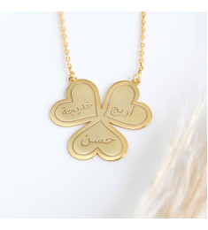 سلسال فضة خالص بثلاث اسماء #396