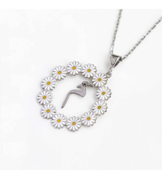 سلسال الزهر فضة خالص بحرفين او بحرف #182