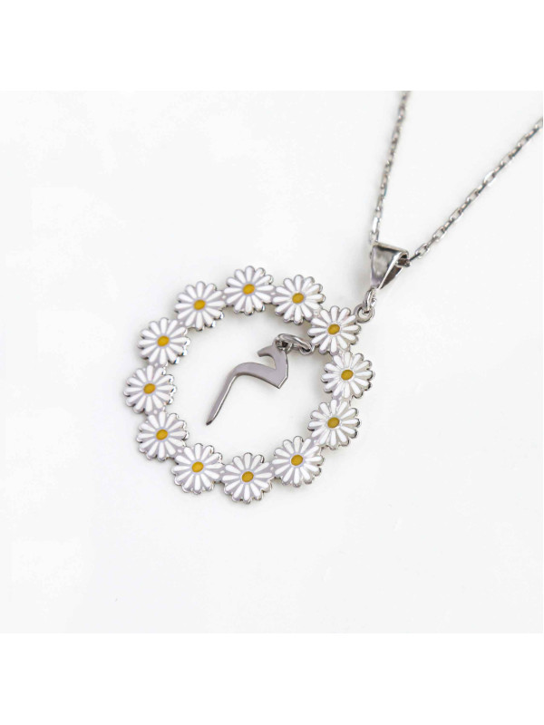 سلسال الزهر فضة خالص بحرفين او بحرف #182