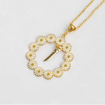 سلسال الزهر فضة خالص بحرفين او بحرف #182 