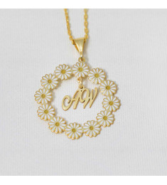 سلسال الزهر فضة خالص بحرفين او بحرف #182