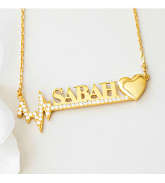 سلسال فضة خالص باسم مرصع بالكريستال #168