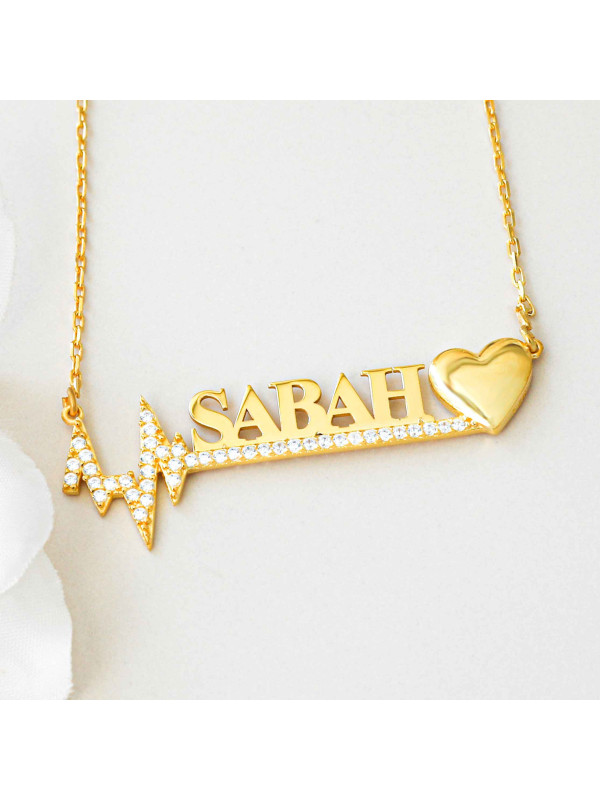 سلسال فضة خالص باسم مرصع بالكريستال #168