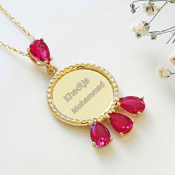 سلسال باسمين بحجر احمر #967