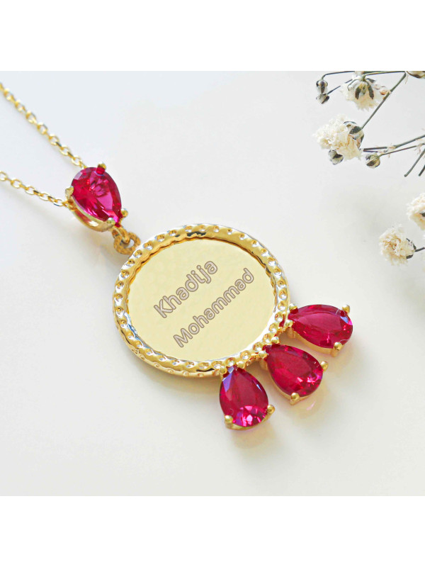 سلسال باسمين بحجر احمر #967