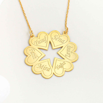 سلسال فضة خالص بخمس اسماء #394