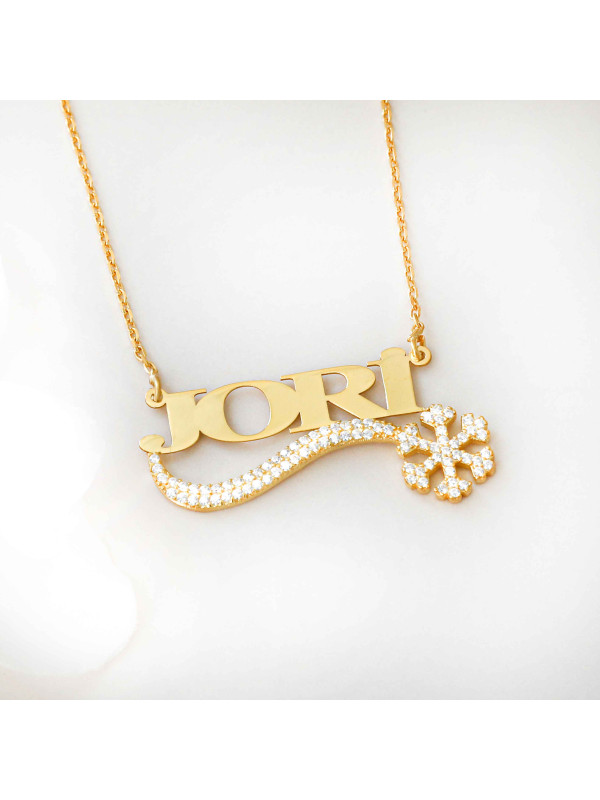 سلسال فضة خالص باسم مرصع بالكريستال #167