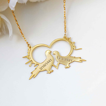 سلسال فضة خالص باسمين وتاريخ #193