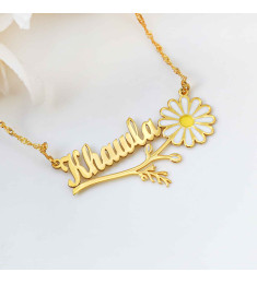 سلسال زهرة الباباتيا فضة عيار 925 بإسمك #190