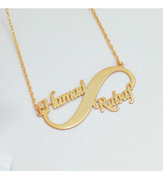 سلسال انفنتي فضة خالص باسمين وتاريخ  #137