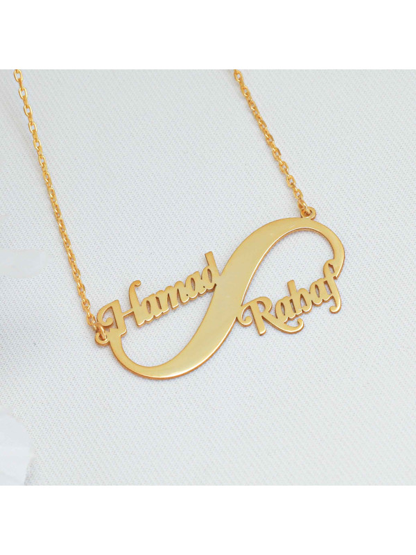 سلسال انفنتي فضة خالص باسمين وتاريخ  #137