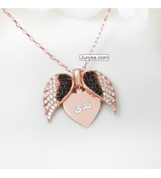 سلسال اطفال فضة خالص بالاسم مرصع بالكريستال #346