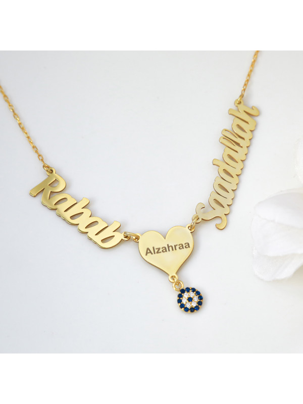 سلسال فضة خالص باسمين وتاريخ  #401