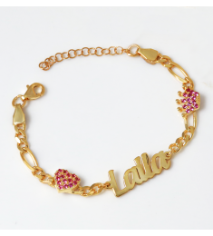 اسوارة بالاسم تاج وقلب فضة خالص  #705