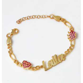 اسوارة بالاسم تاج وقلب فضة خالص  #705 