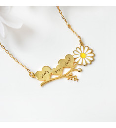 سلسال زهرة الباباتيا ذكرى الزواج فضة عيار 925 بإسمك #1910