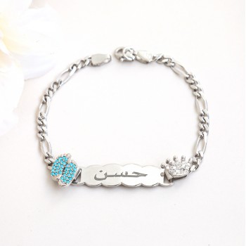 اسوراة يد ورجل فضة خالص بالكريستال  #529