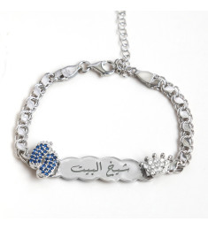 اسوارة يد ورجل فضة خالص بالكريستال #920