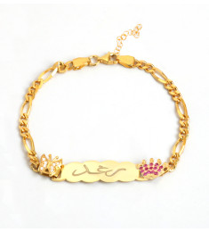 اسوارة تاج وردي وفراشة #986