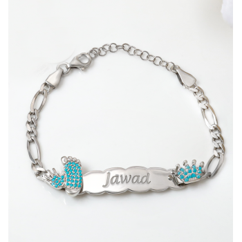 اسوارة فوت وتاج ازرق #986