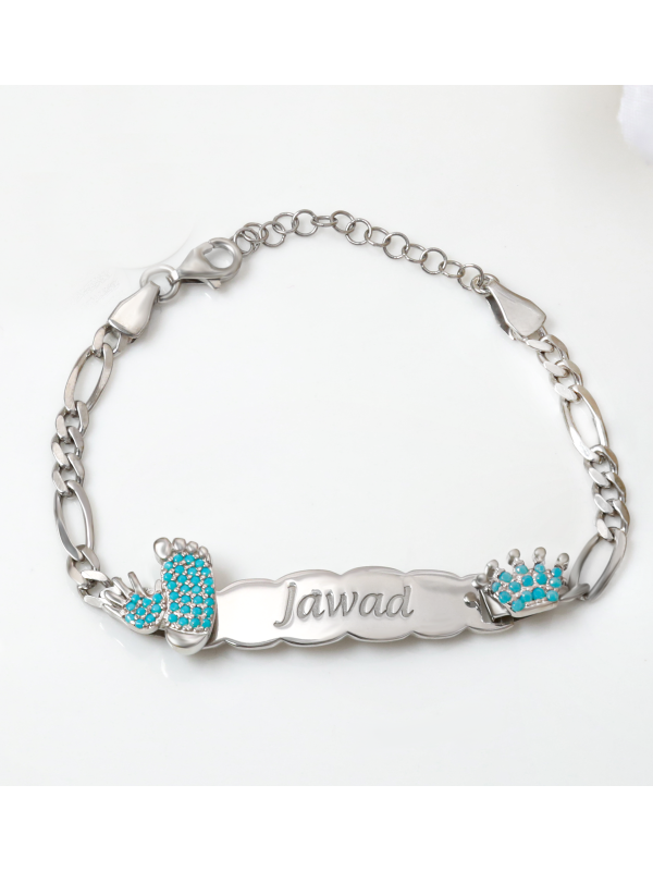 اسوارة فوت وتاج ازرق #986