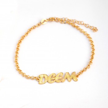 اسوارة ابراج بالاسم اصفر فضة عيار 925  #1034