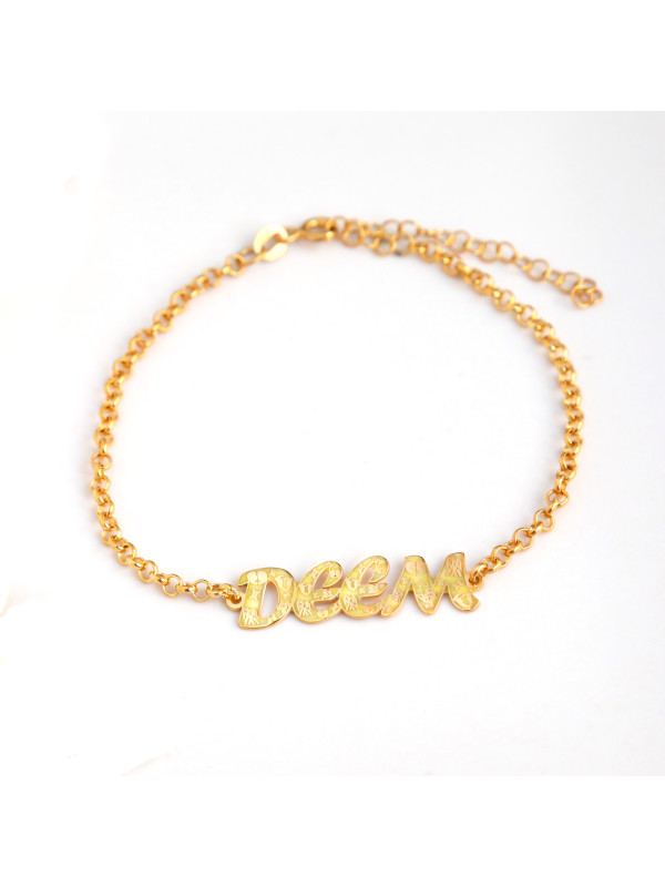 اسوارة ابراج بالاسم اصفر فضة عيار 925  #1034