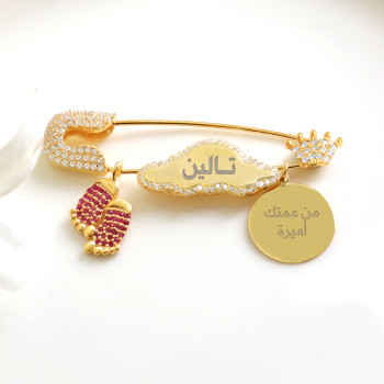 بروش فضة خالص بالكريستال  #340