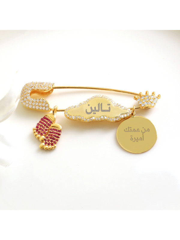 بروش فضة خالص بالكريستال  #340