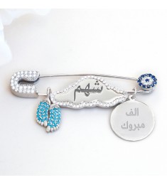 بروش فضة خالص بالكريستال  #339