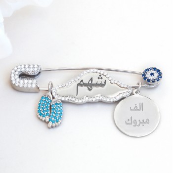 بروش فضة خالص بالكريستال  #339