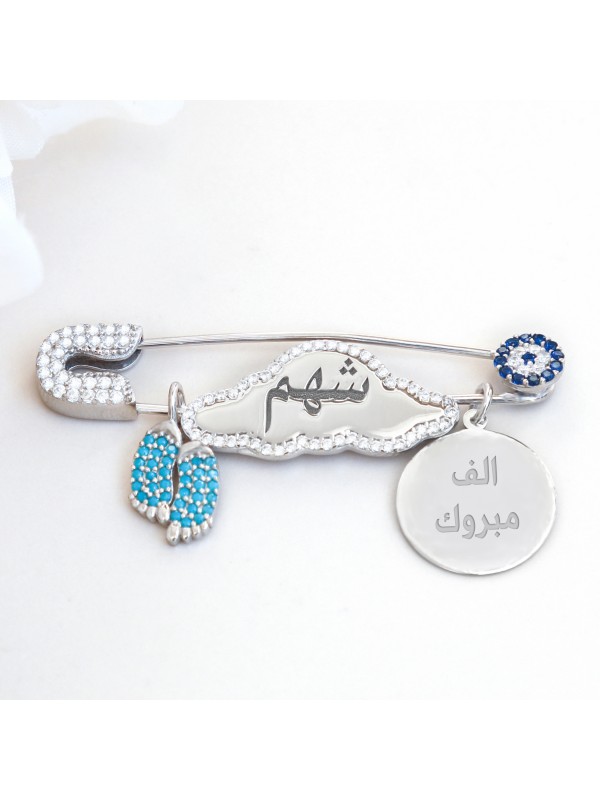 بروش فضة خالص بالكريستال  #339