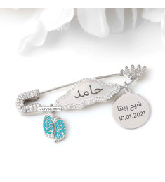 بروش فضة خالص بالكريستال  #1021