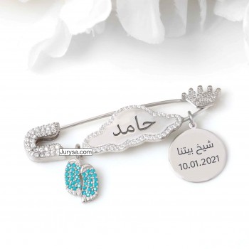 بروش فضة خالص بالكريستال  #1021