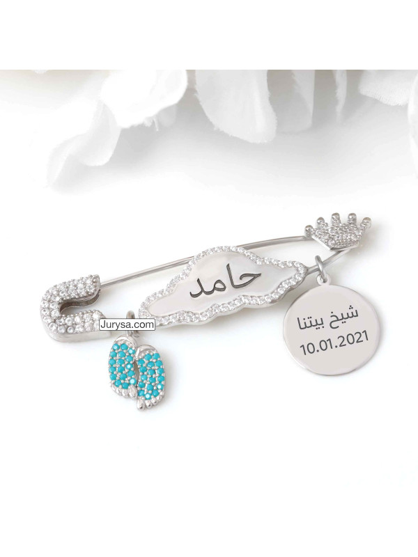 بروش فضة خالص بالكريستال  #1021