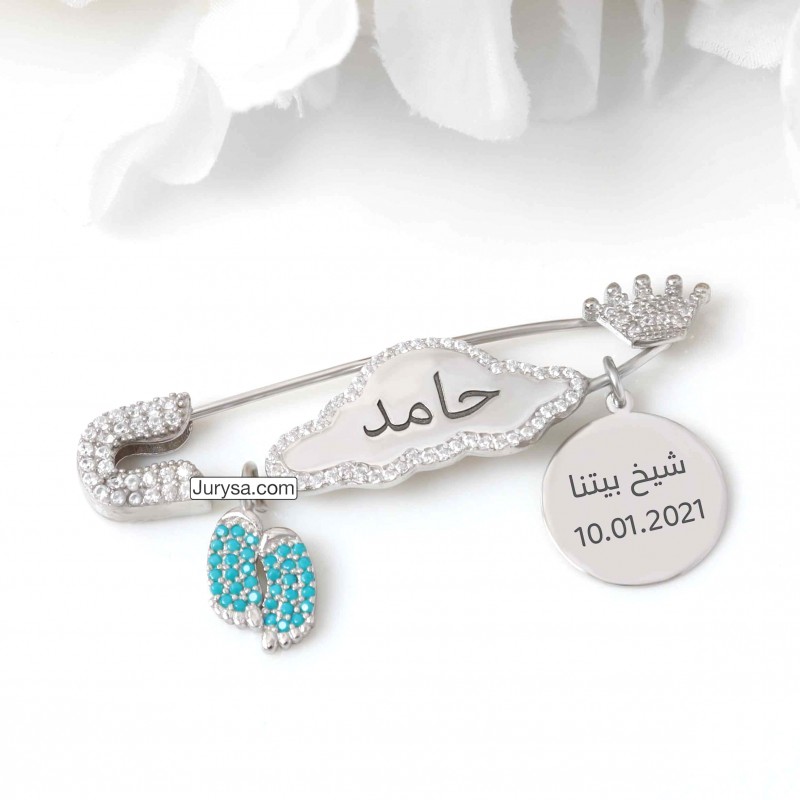 بروش فضة خالص بالكريستال  #1021