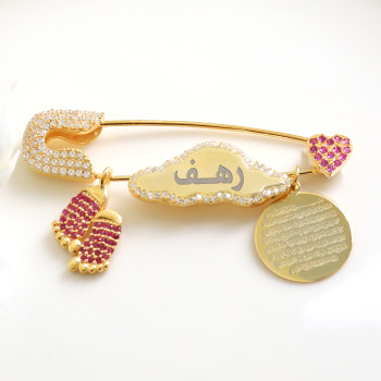 بروش فضة خالص بالكريستال  #912