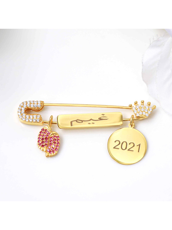 بروش فضة خالص بالكريستال  #993