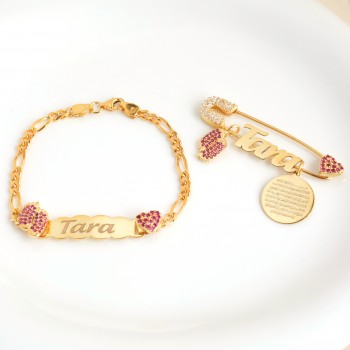 بروش واسوارة فضة خالص بالكريستال  #701