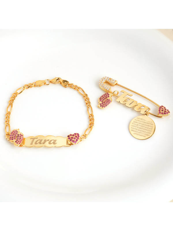 بروش واسوارة فضة خالص بالكريستال  #701