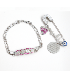 بروش واسوارة فضة خالص بالكريستال  #545