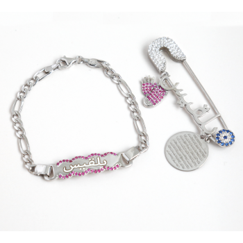 بروش واسوارة فضة خالص بالكريستال  #545